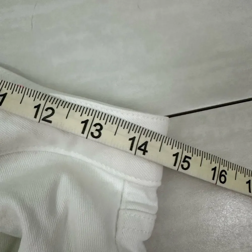 Paige Cindy High Rise Straight Leg Crop White Stretch Jean Minimalist Chic - Picture 5 of 10